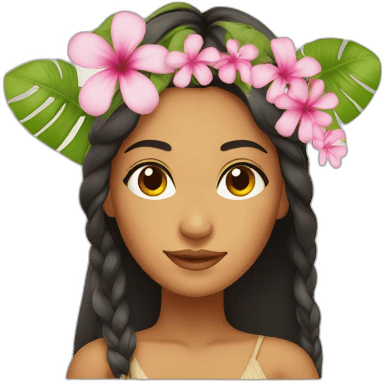 tahitian woman with flower in hair emoji