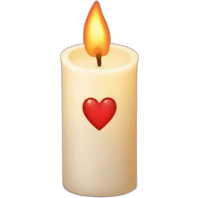 Candle with heart flame emoji