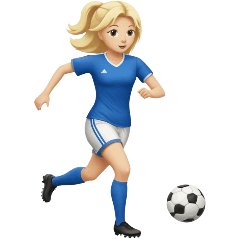 Blonde woman playing soccer  emoji