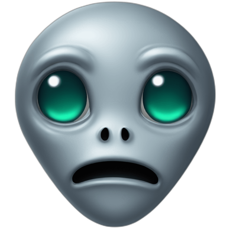 grey alien face cartoon emoji