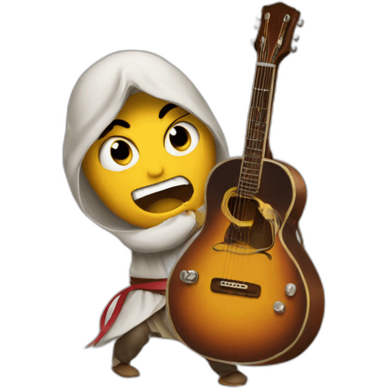 Arabian playing guitar angry emoji