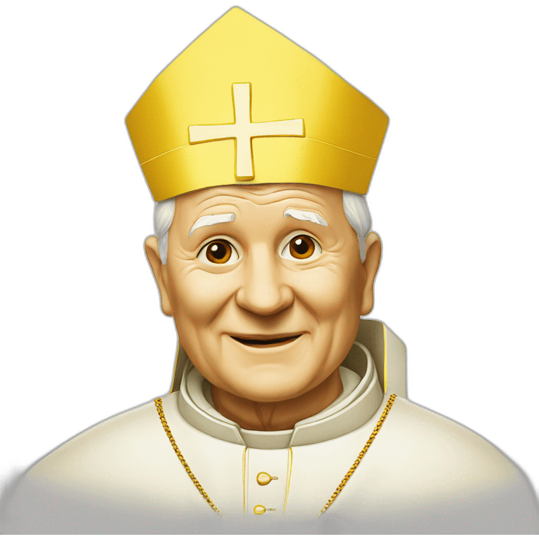 yellow pope John Paul II emoji