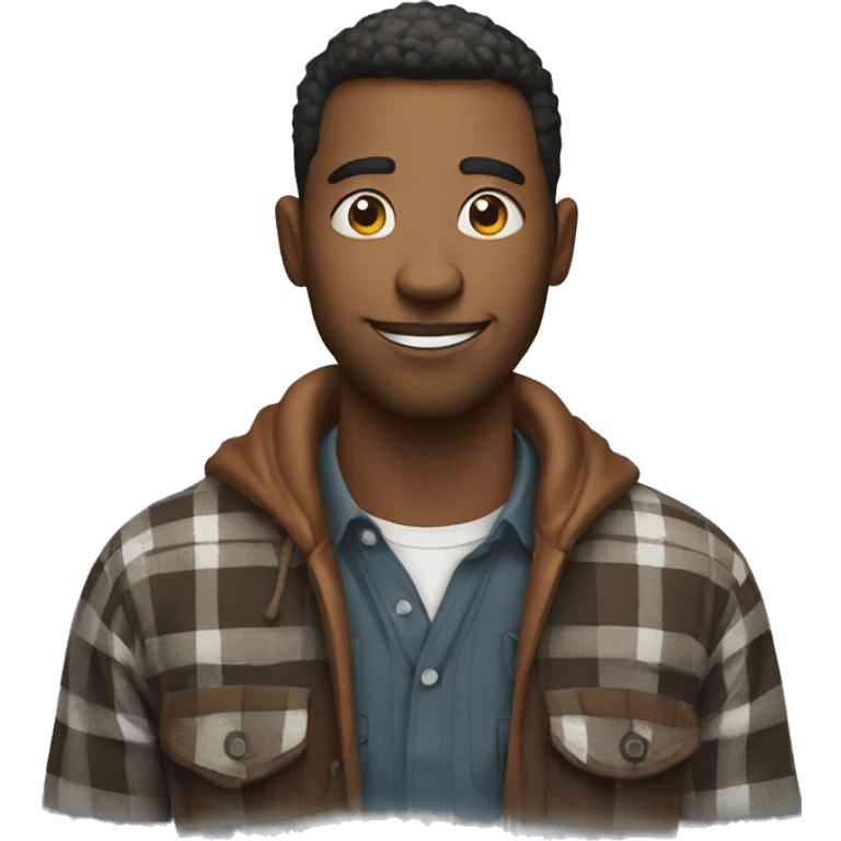 confident man in plaid portrait emoji