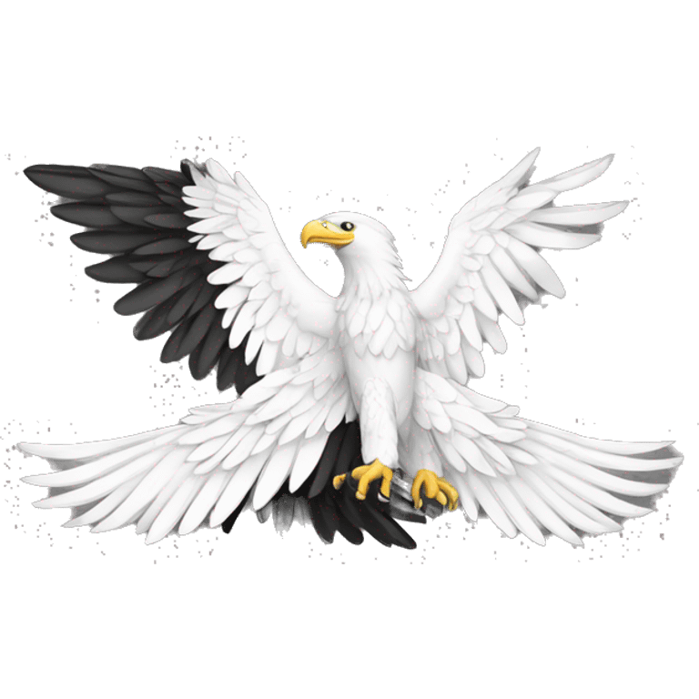 AMERICAN EAGLE AND POLISH EAGLE BLACK AND WHITE BACKGROUND emoji