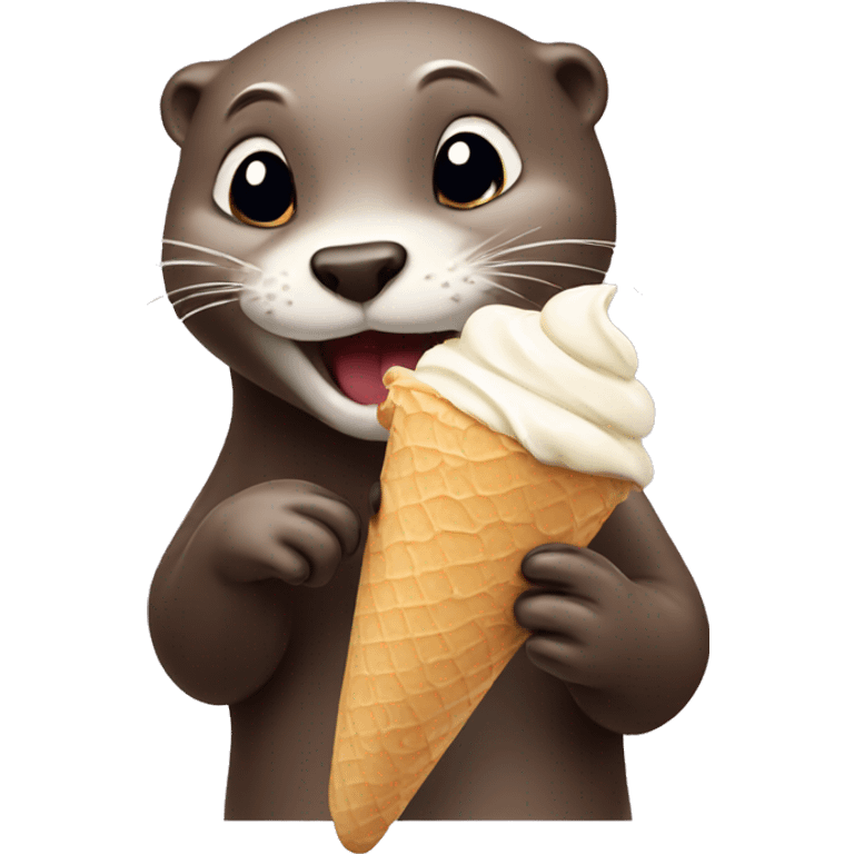 Otter eating ice cream emoji