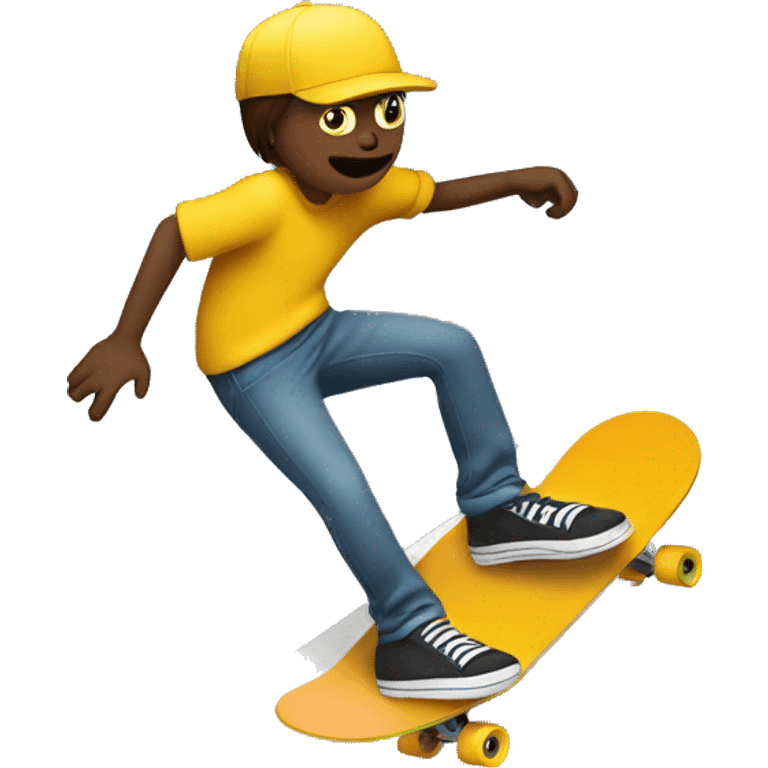 Skateboard riding on a narrow curb emoji