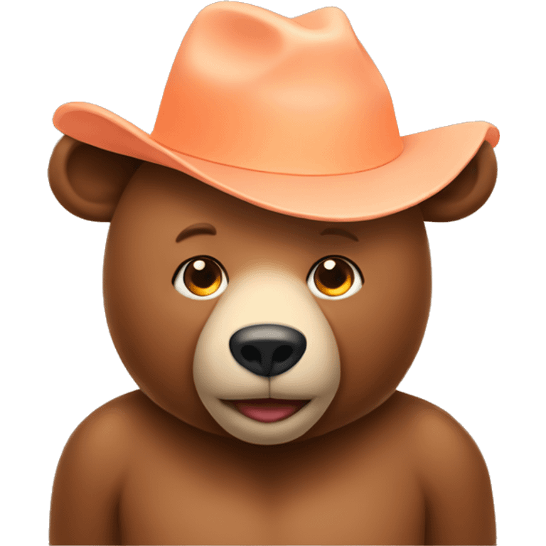 Bear wearing a peach hat emoji