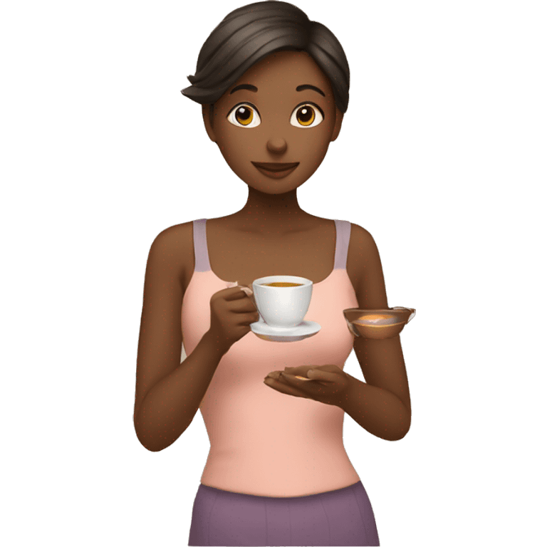 girl drinking tea emoji