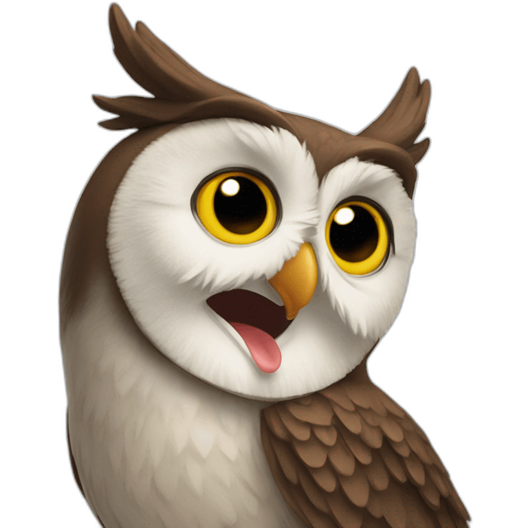 a goofy owl emoji