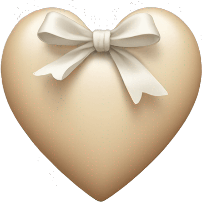 beige heart with white bow emoji