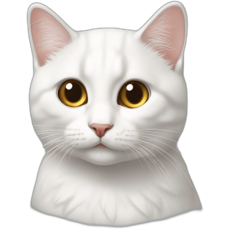 Chat Blanc mignon emoji