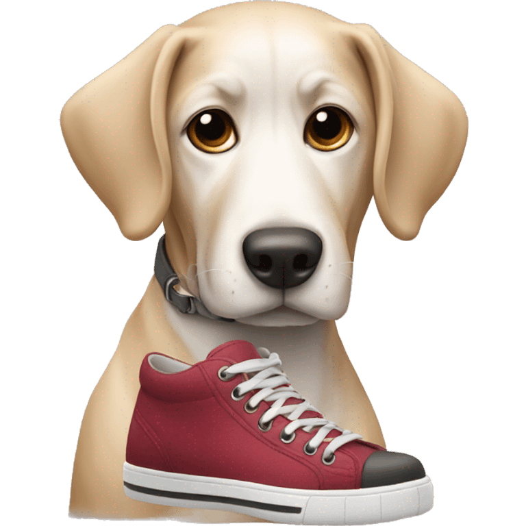 dog wearing a shoe emoji