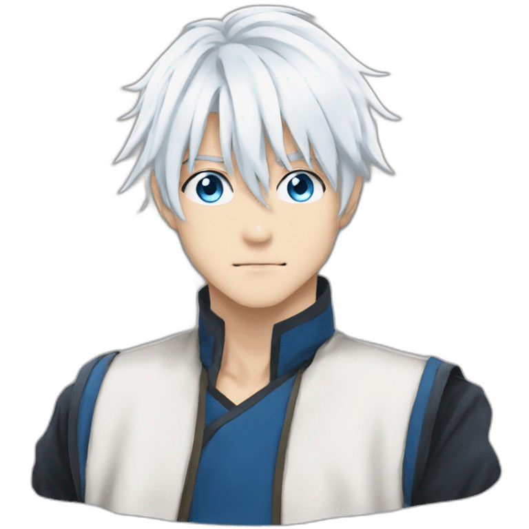 Gojo blue eyes Anime white hair emoji