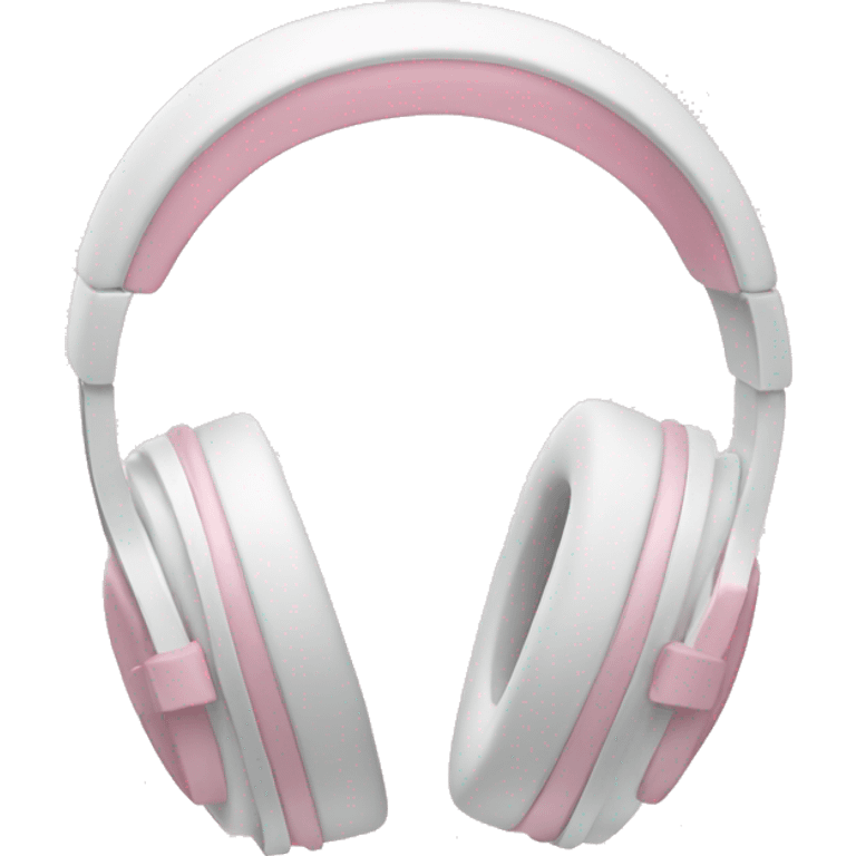 White headphones with pastel pink bows emoji