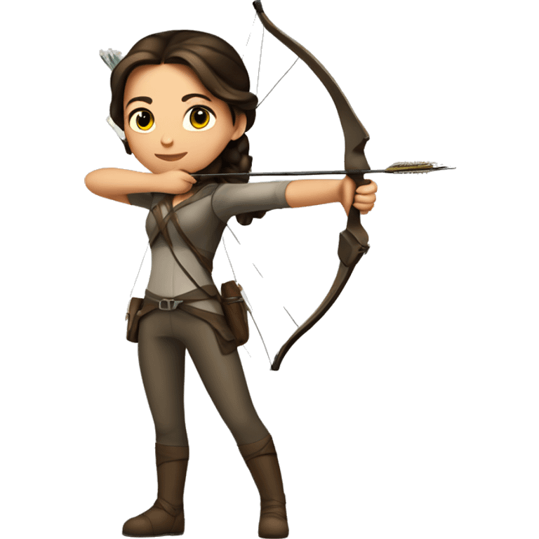 Katniss everdeen Full body with bow and arrows  emoji