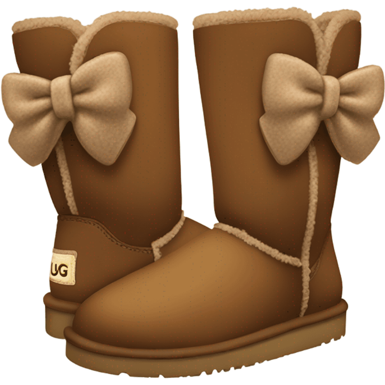 Cute brown uggs with bow emoji