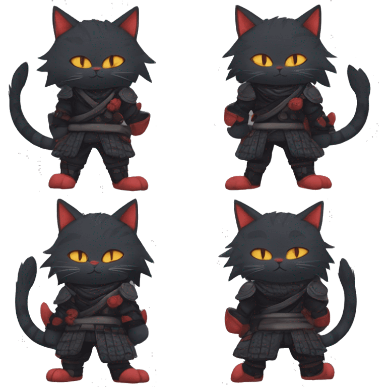 Edgy Cool Anthro Samurai cool pretty dark Litten-Pokémon-cat-fursona-animal techwear Bandages gloves socks emoji