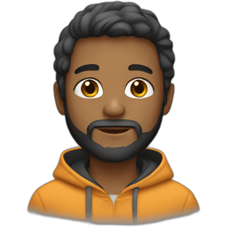 A boy with beard wearing a hoodie  emoji