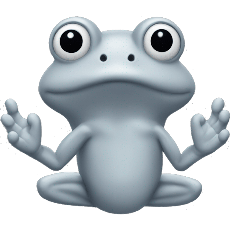 gray frog hand emoji