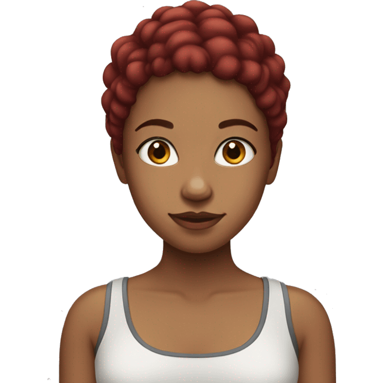 mixed girl with dark red hair emoji