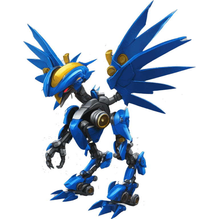 futuristic mechanical spiky Medabot-raptor-dragon-Bionicle-mecha full body emoji