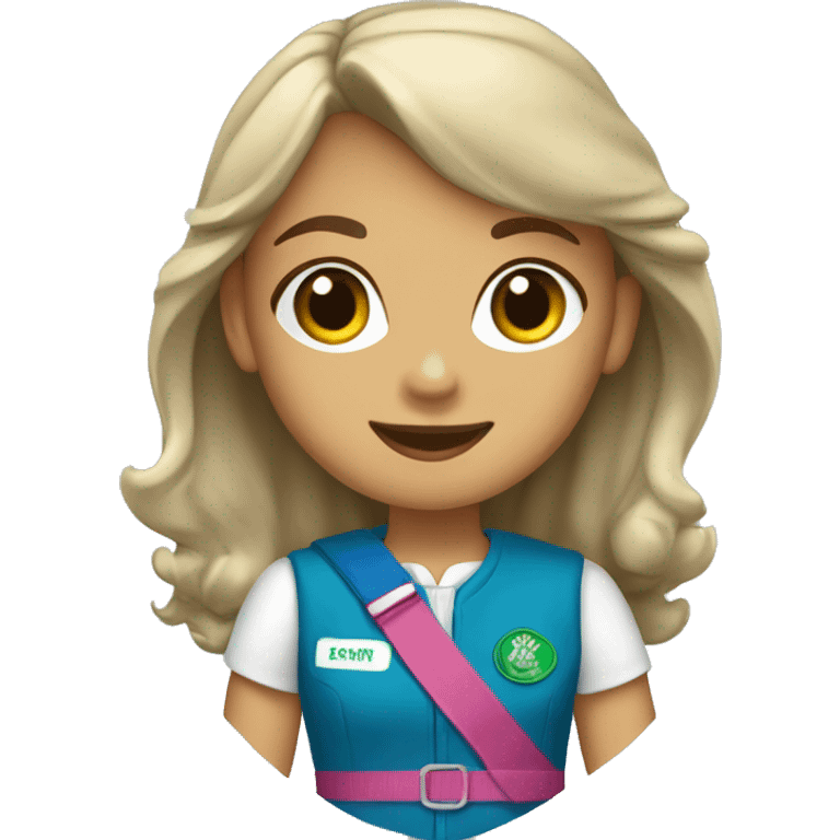 Girl Scout Daisy troop member in blue vest emoji