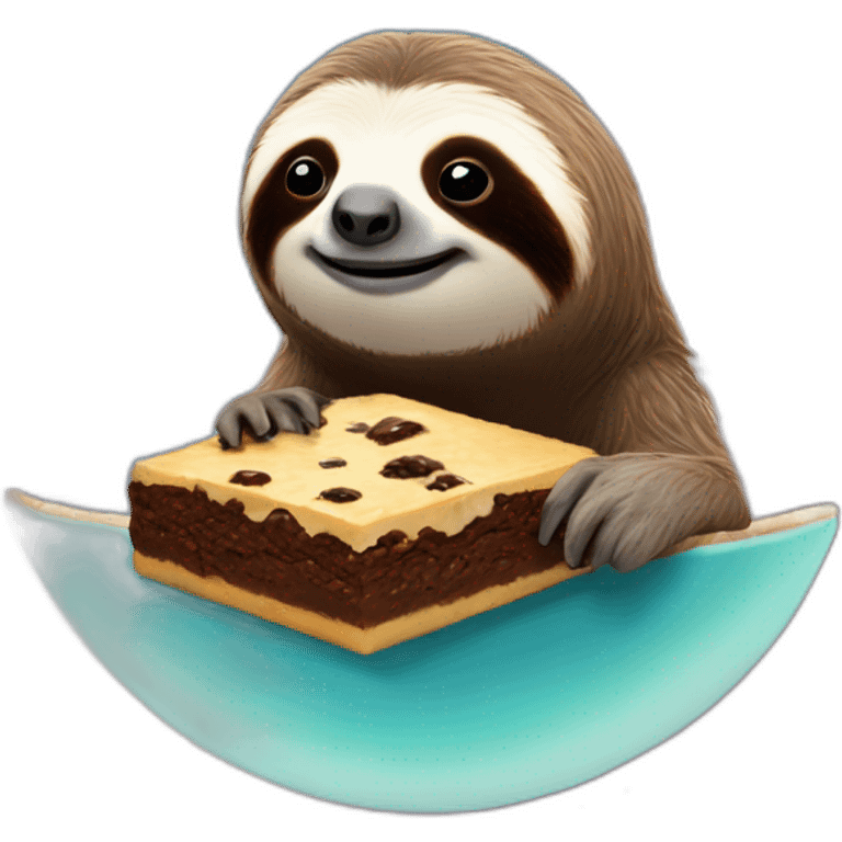 Sloth eating space brownies with universe in the background emoji