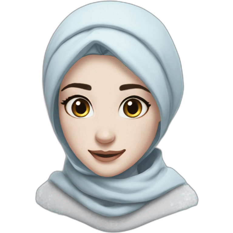 Twitch emote elsa hijabi princess realistic freckles winter emoji