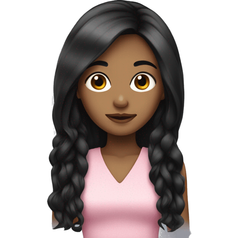 girly girl with long black hair emoji