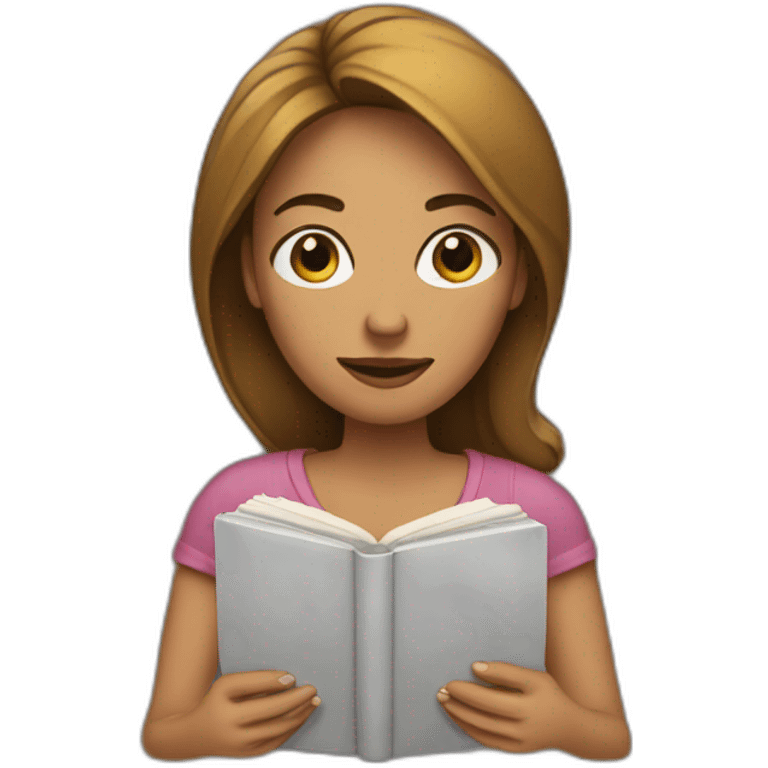 woman holding a boook emoji