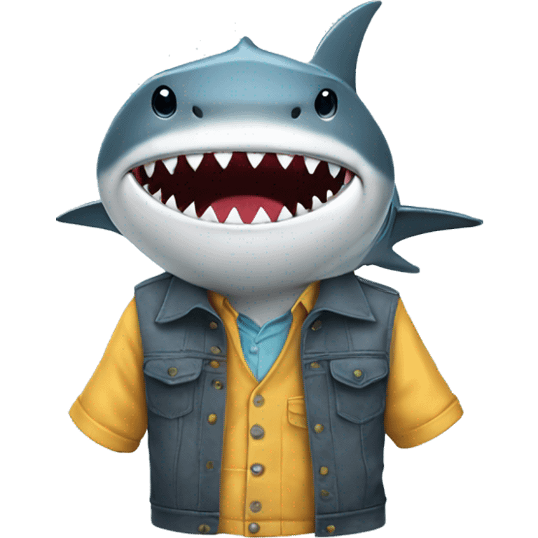 shark with clothes emoji