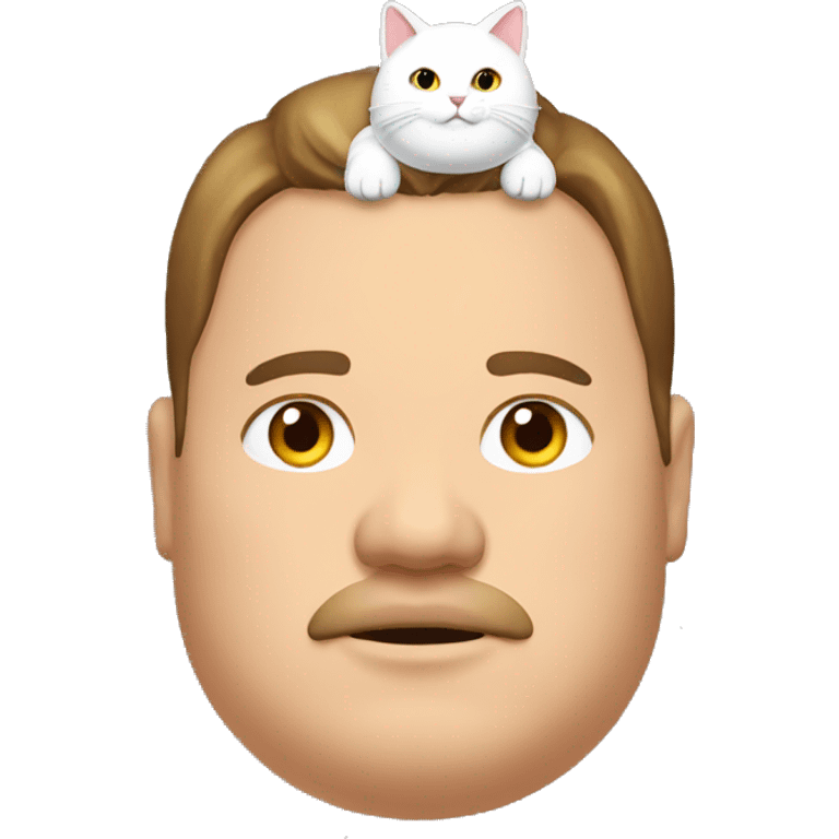 fat man w a cat on his head emoji