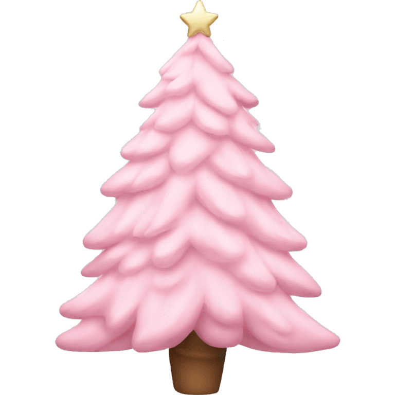 Soft pink Christmas tree emoji