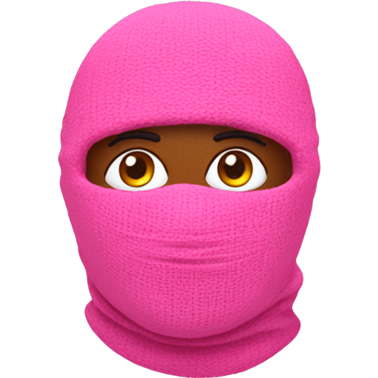 Pink ski mask  emoji