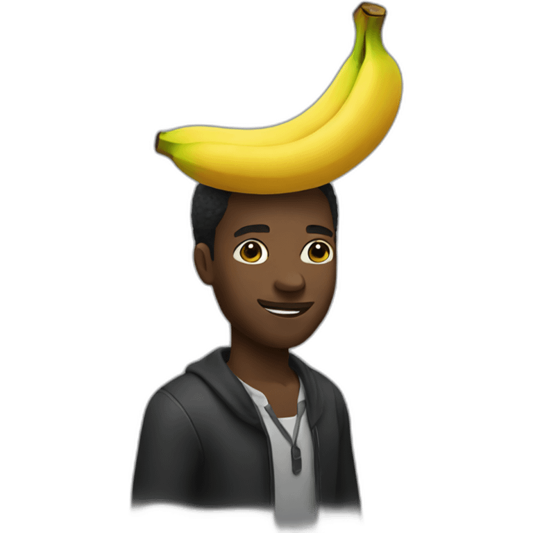 Black man holding a banana emoji