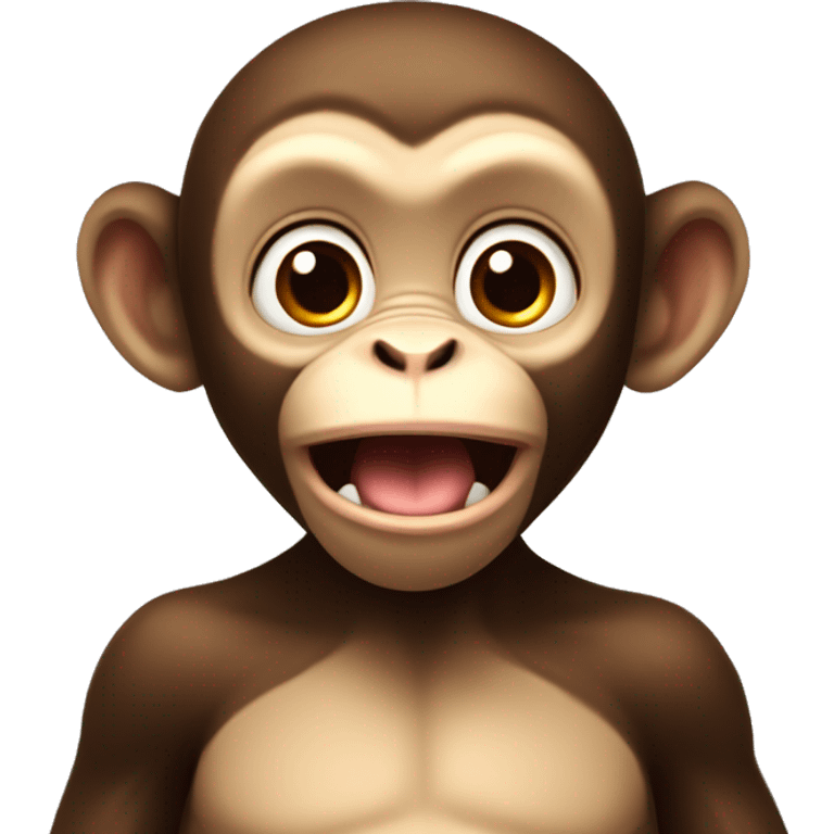 a cute monkey open mouth talk，si de emoji