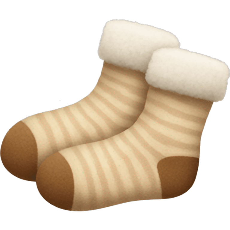 Beige fluffy socks emoji