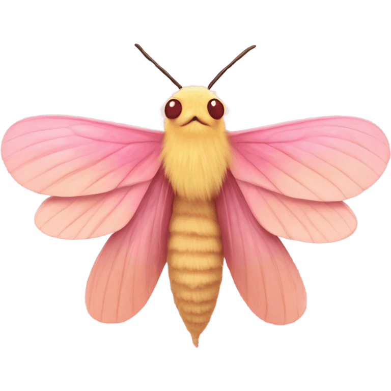 Fluffy pretty Rosy maple moth emoji