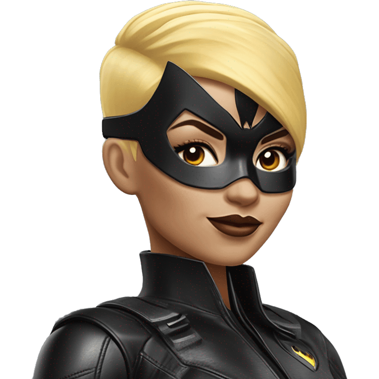 Light skinned Batgirl in shiny leather, Hummer EV radio controlled monster truck  emoji