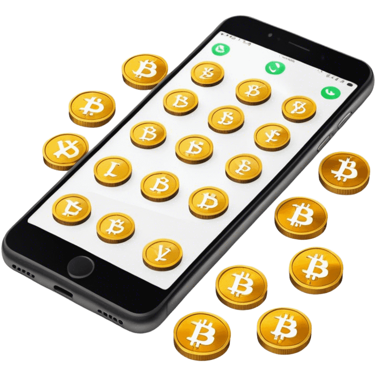 Crypto Coins on a phone emoji