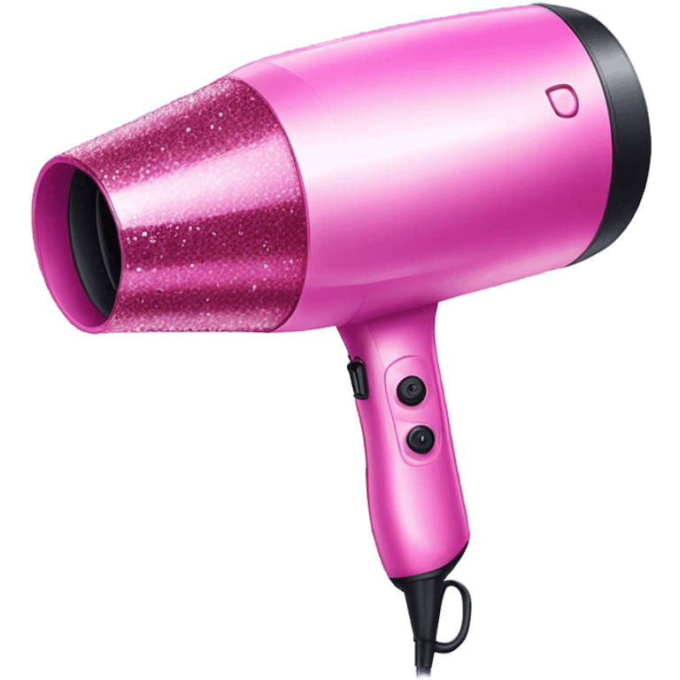 Pink ombre hair dryer with glitter  emoji