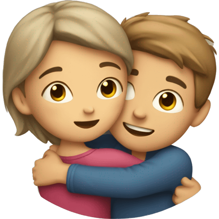 boy and girl hugging emoji