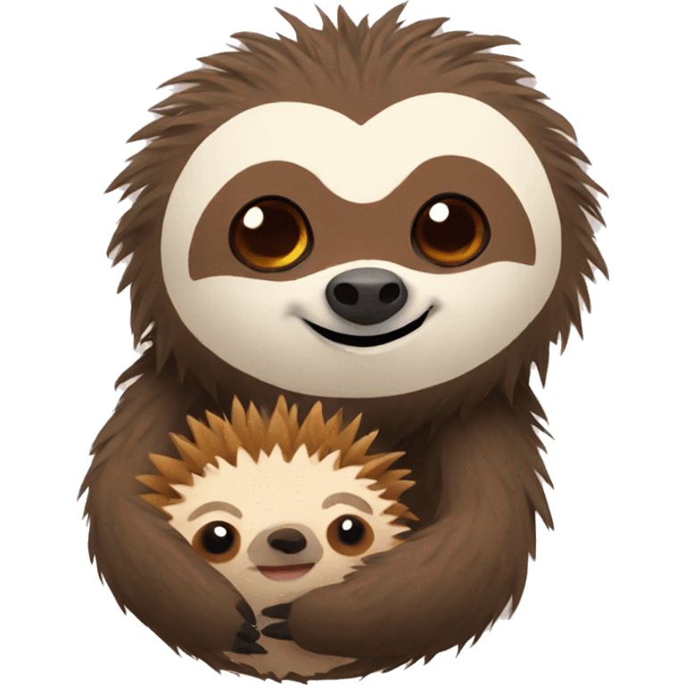 sloth with hedgehog emoji