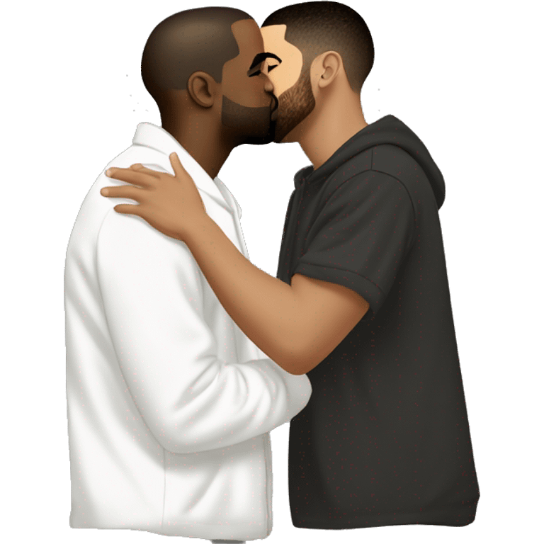 Kanye West  kissing drake ￼ emoji