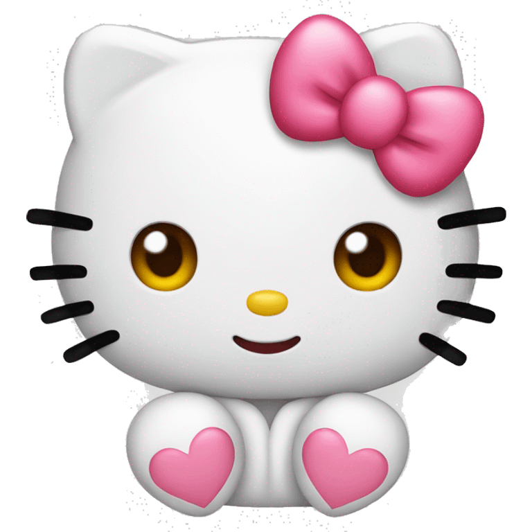 hello kitty with heart emoji