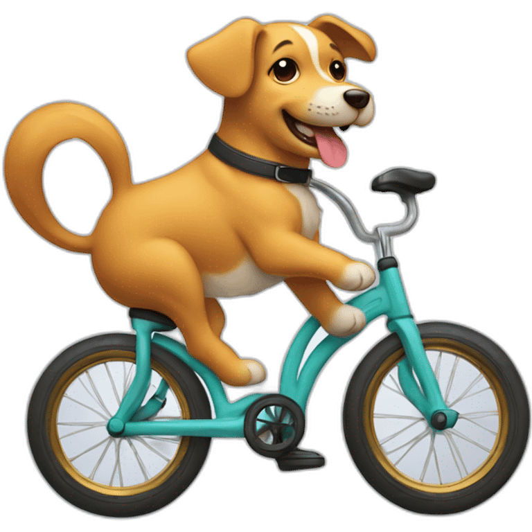 a cute dog on a unicycle emoji