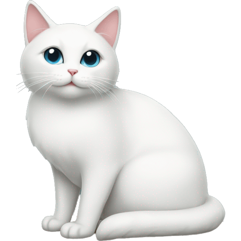 White cat sitting Christmas tree  emoji