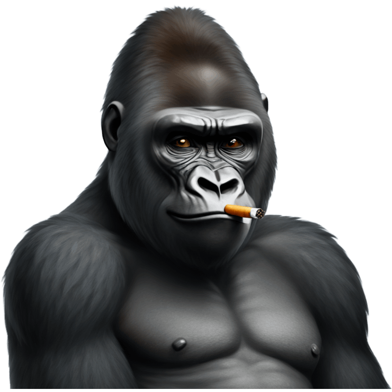 Gorilla smoking a cigarette  emoji