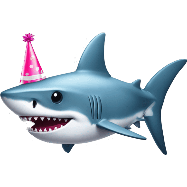 Shark with a party hat emoji