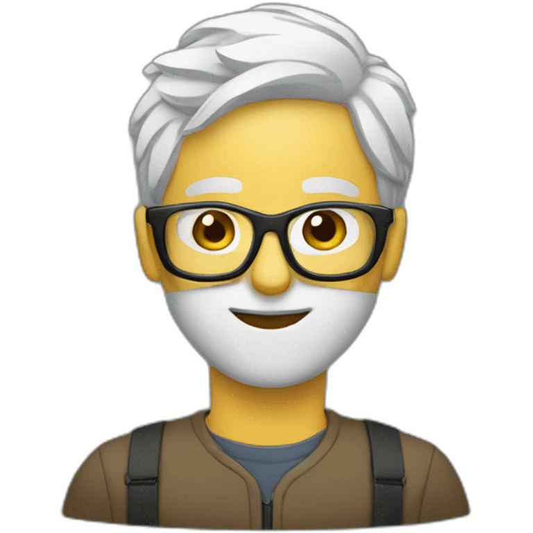 A programer working with glasses emoji